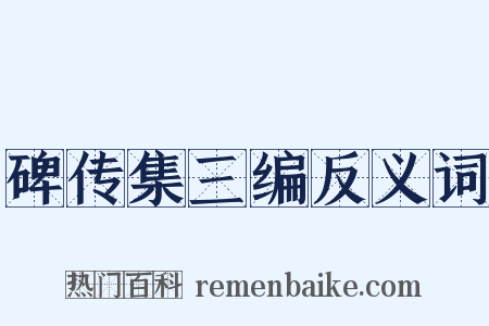 碑传集三编反义词是什么意思的图片